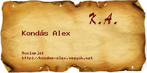 Kondás Alex névjegykártya